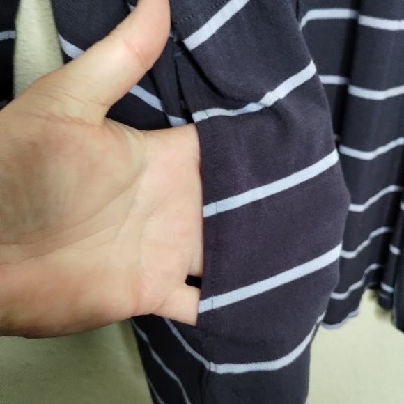 Logo By Lori Goldstein Striped Navy Blue Women's Sweater Size 2X - Picture 2 of 6